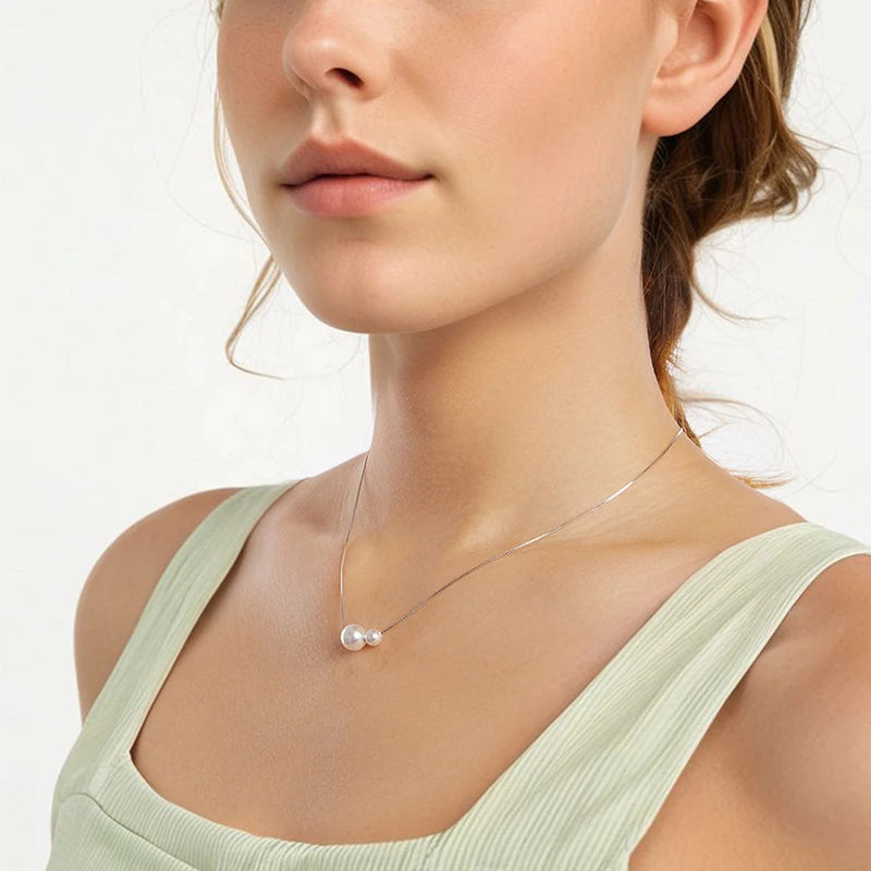 Collier Ras-de-Cou Perles de Coquillage en Argent 925