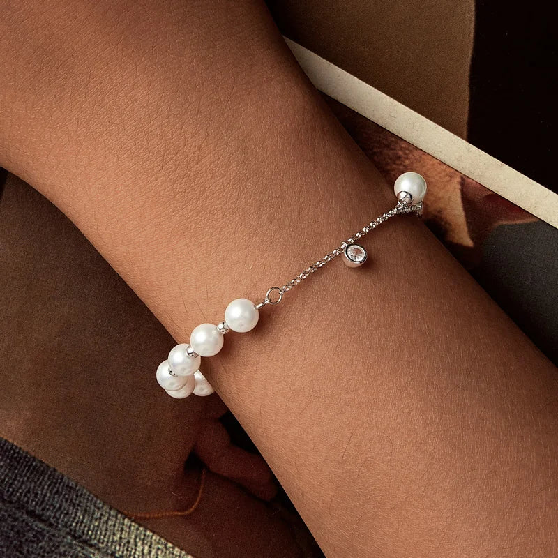 Bracelet Perles Coquillage à Pampille en Argent 925