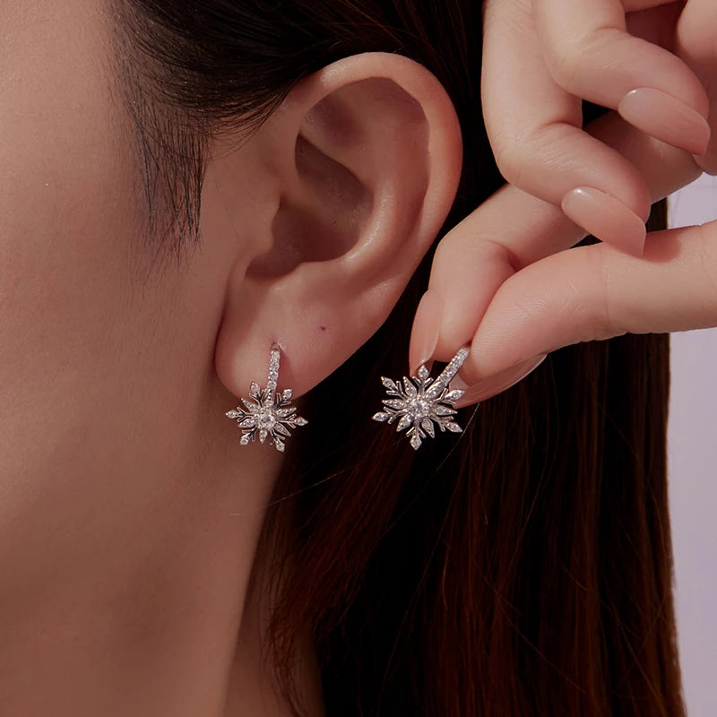 Créoles Fleur de Givre en Argent 925