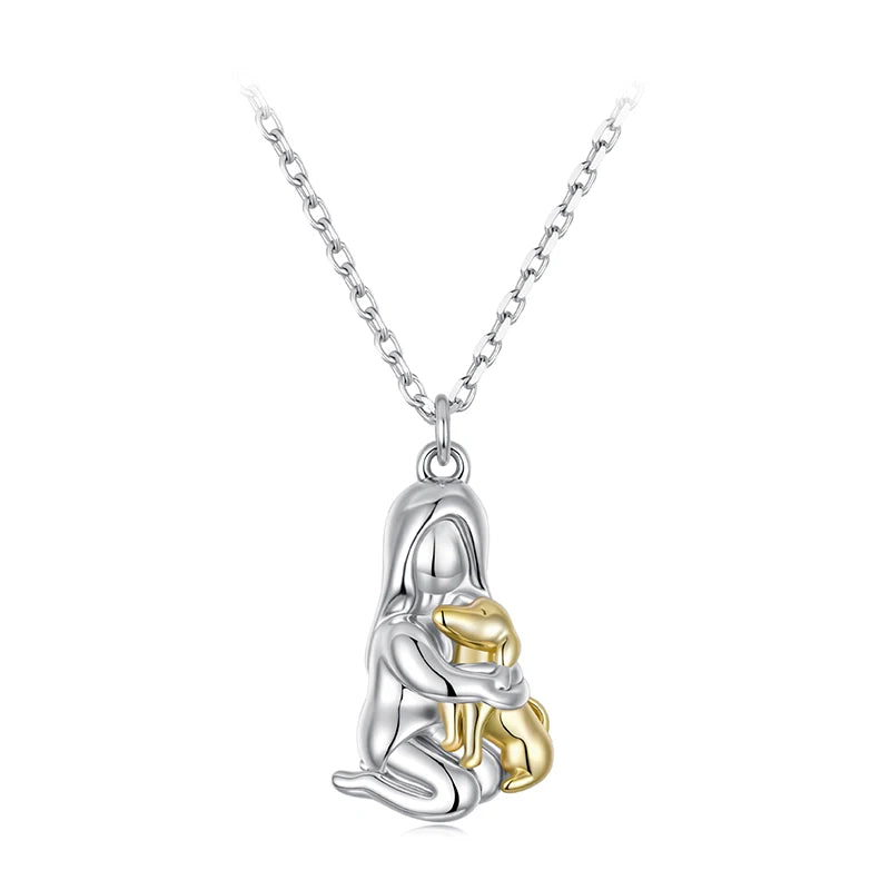 Collier Étreinte Chiot en Argent 925
