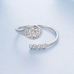 Bague Ajustable Nœud Tennis en Argent 925