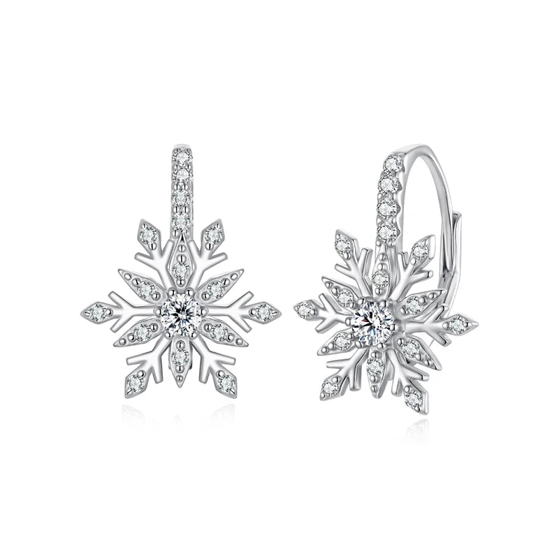 Créoles Fleur de Givre en Argent 925