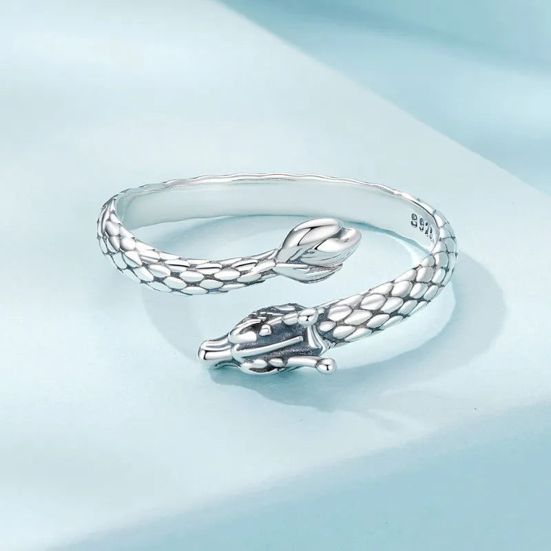 Bague Dragon Enroulé en Argent 925