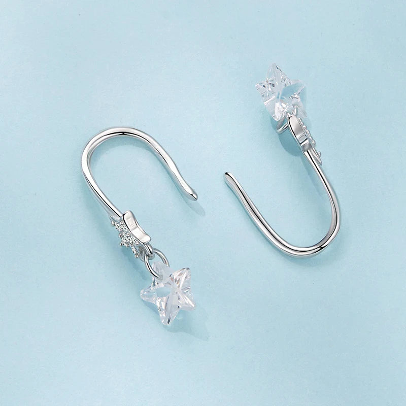 Boucles d'Oreilles Étoile en Argent 925