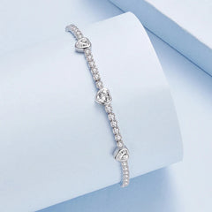 Bracelet Cœur Étincelant en Argent 925