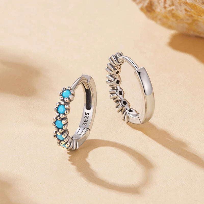 Créoles Turquoise en Argent 925