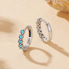 Créoles Turquoise en Argent 925
