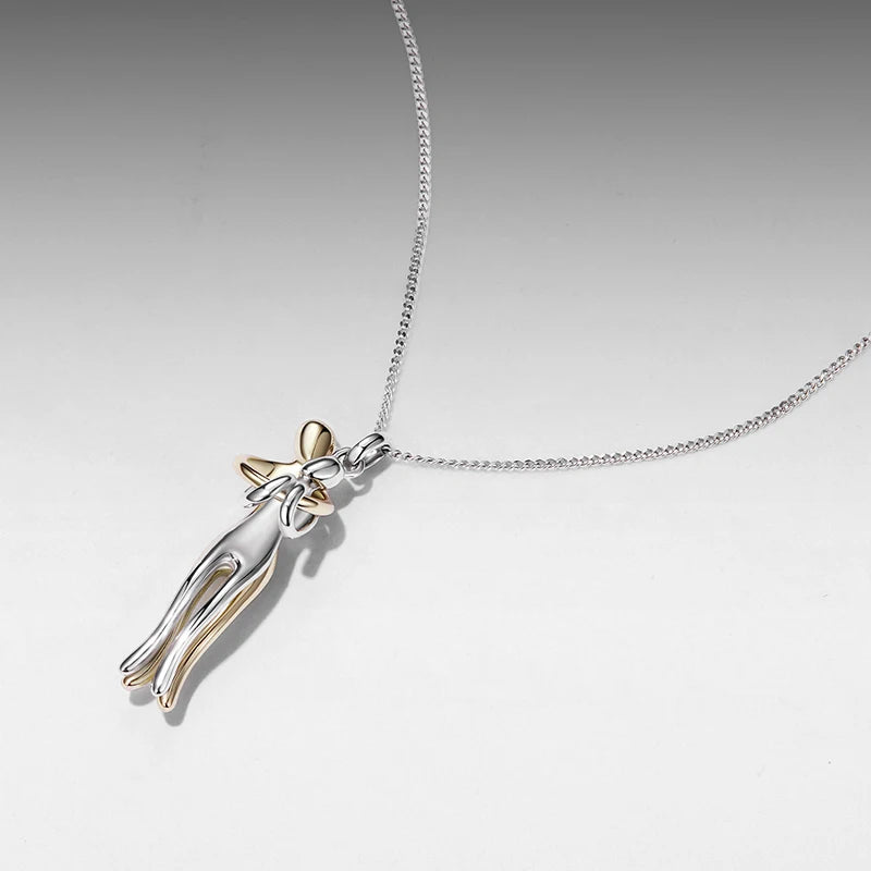 Collier de Couple Étreinte Amoureuse en Argent 925