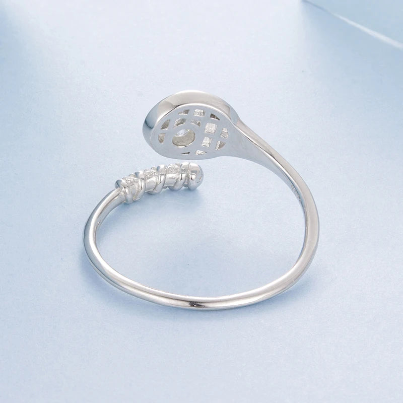 Bague Ajustable Nœud Tennis en Argent 925