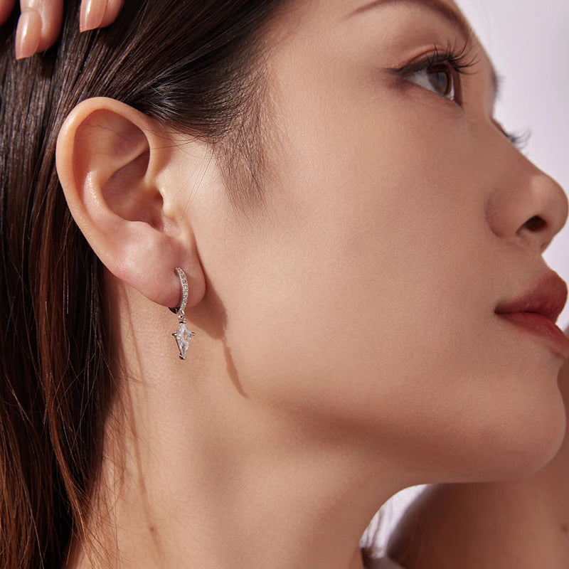Créoles Zircon Taille Cerf-Volant en Argent 925