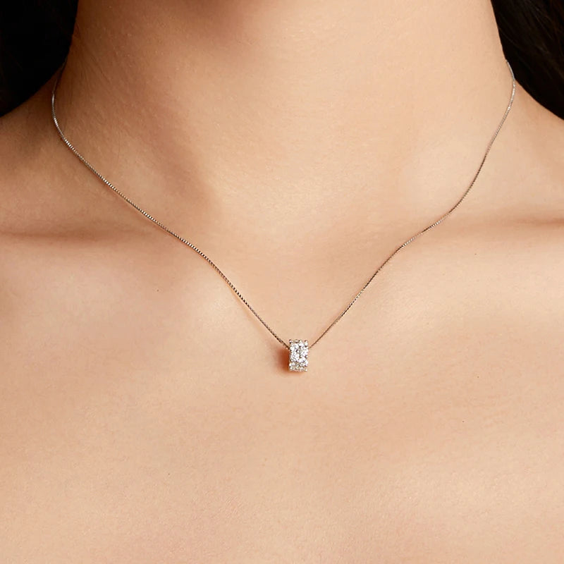 Collier Ras-de-Cou Moissanite Porte-Bonheur en Argent 925 avec Certificat