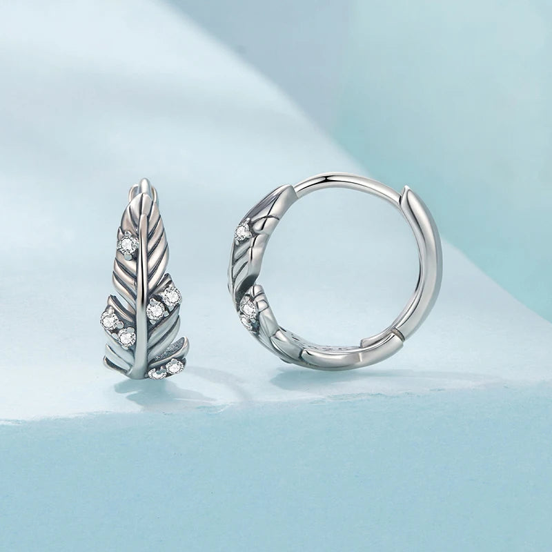 Créoles Plume en Argent 925