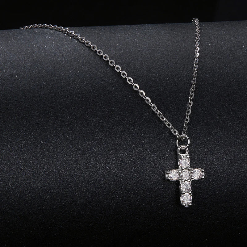 Collier Pendentif Croix en Argent 925 avec Certificat