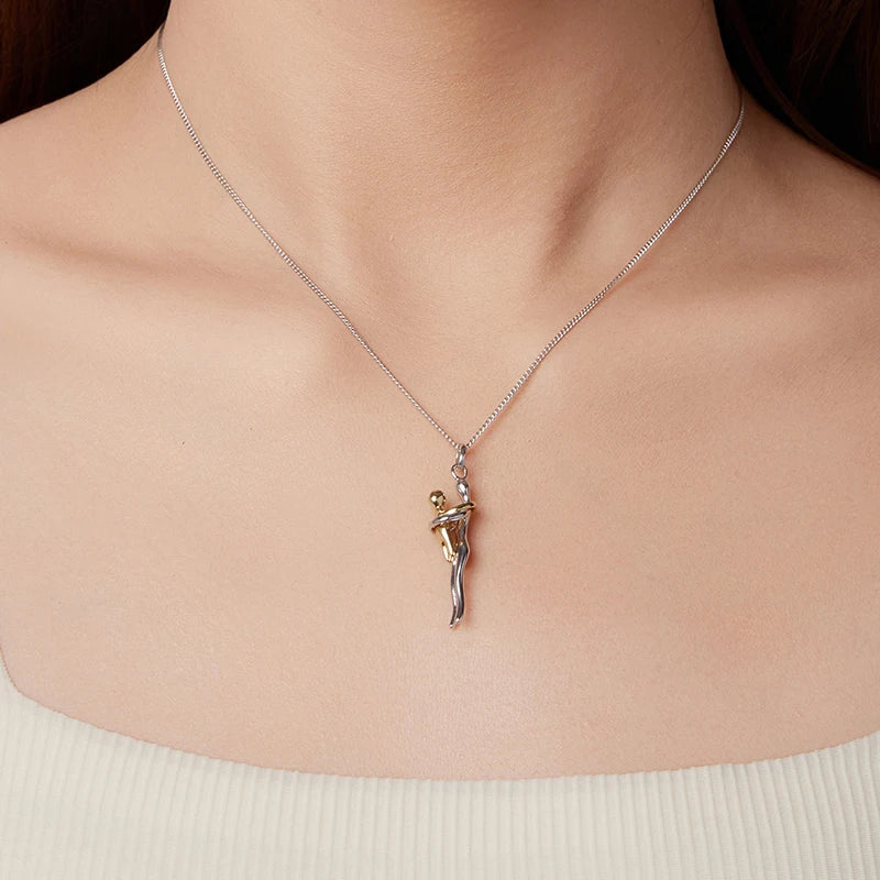 Collier Étreinte Mère-Enfant en Argent 925