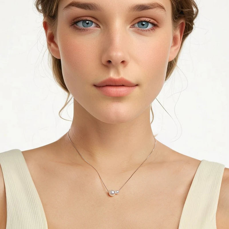 Collier Ras-de-Cou Perles de Coquillage en Argent 925
