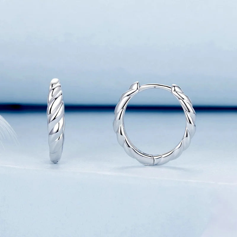 Créoles Tressées Métalliques en Argent 925