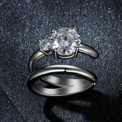 Boucle d'Oreille Cartilage Moissanite Double Rang en Argent 925 avec Certificat