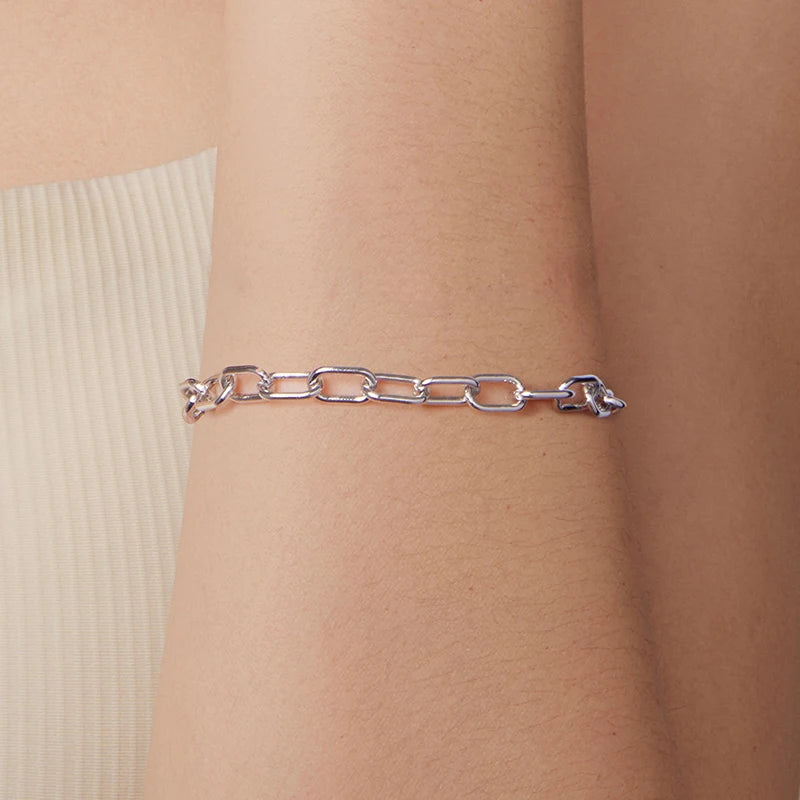 Bracelet Grosse Chaîne Audacieuse en Argent 925