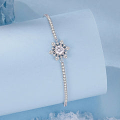 Bracelet Ajustable Fleur de Givre en Argent 925