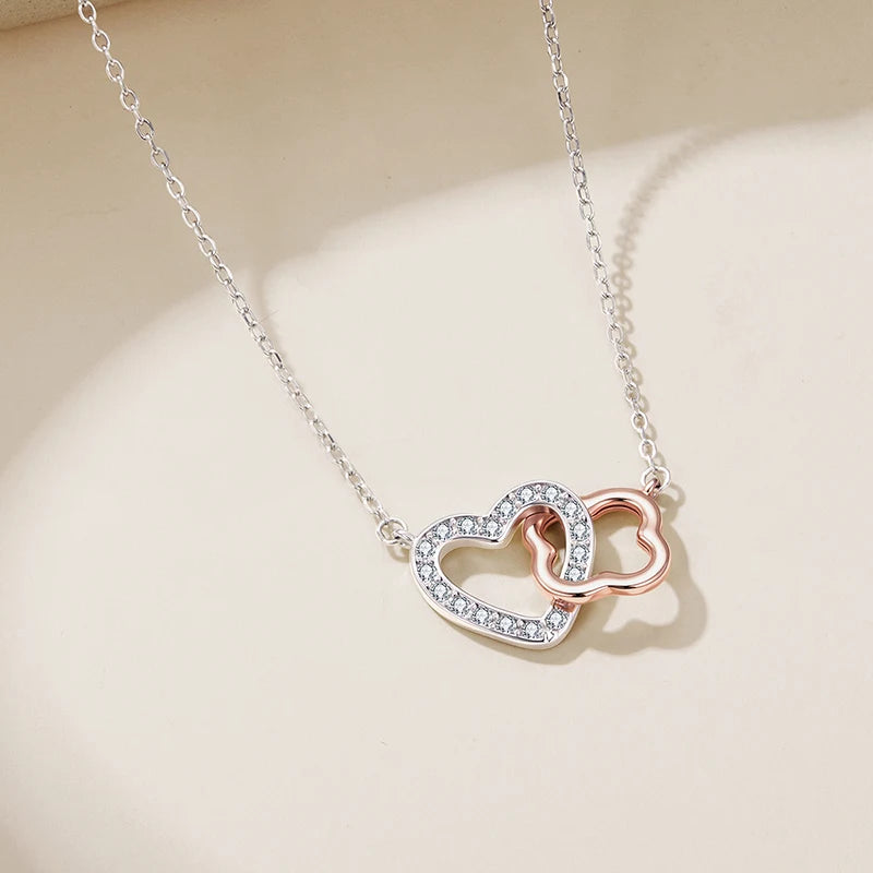 Collier Pendentif Cœur Porte-Bonheur en Argent 925