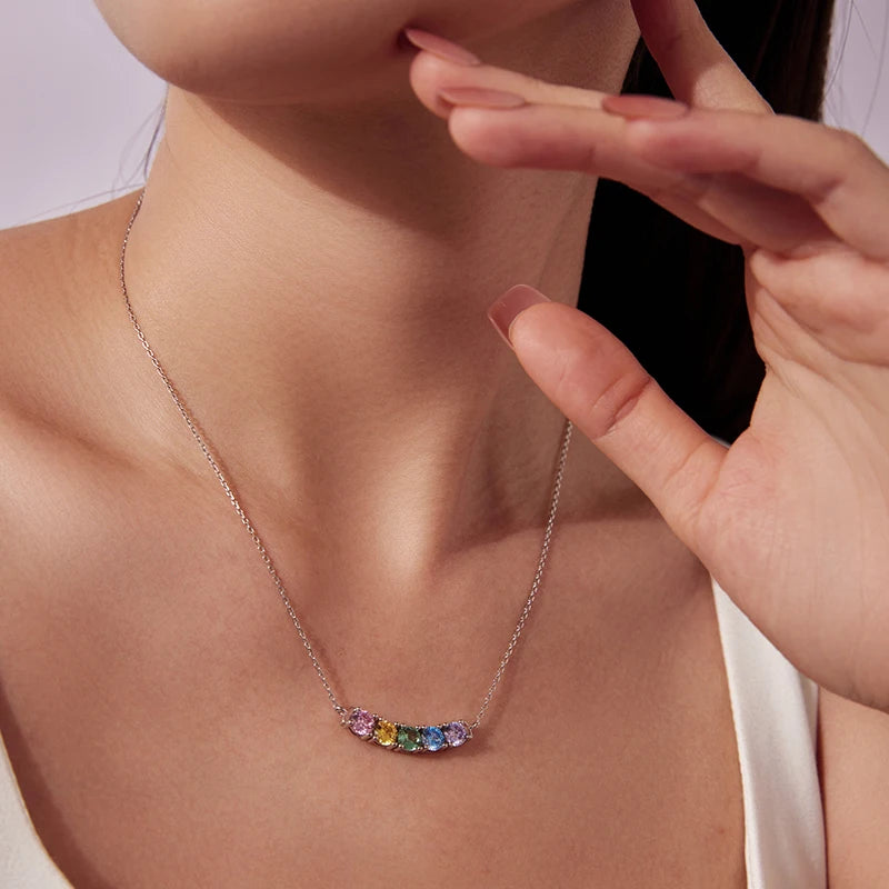 Collier Pendentif Arc-en-Ciel en Argent 925