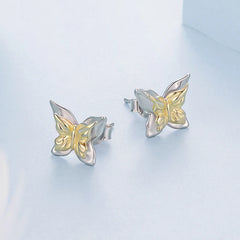 Boucles d'Oreilles Puces Papillon en Argent 925