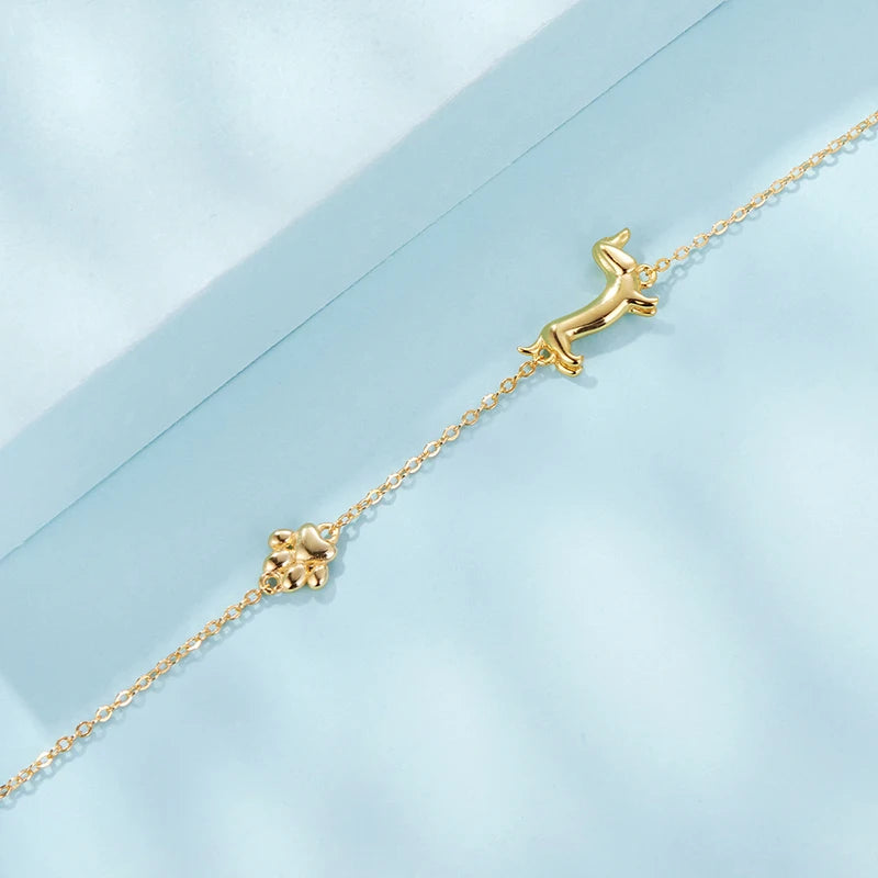 Bracelet Chien Teckel en Argent 925