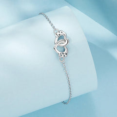 Bracelet Menottes Cœur en Argent 925