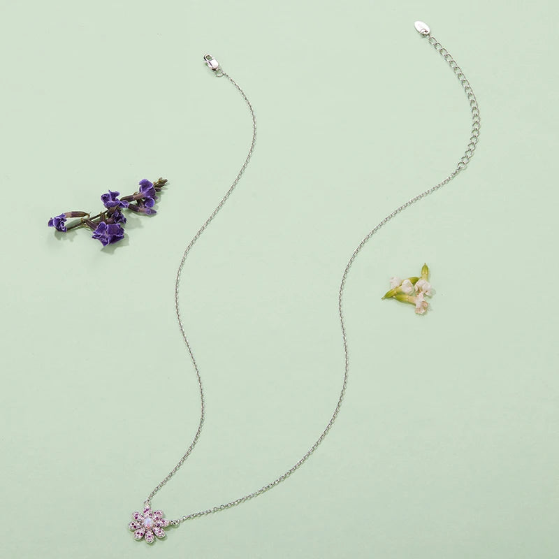 Collier Marguerite Rose en Argent 925