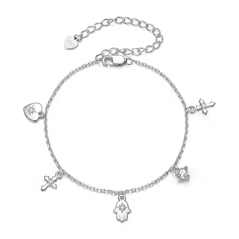 Bracelet à Breloque Talisman en Argent 925
