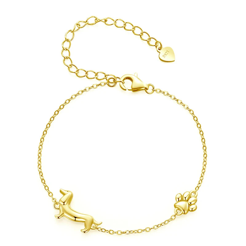 Bracelet Chien Teckel en Argent 925
