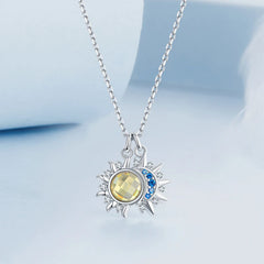 Collier Pendentif Soleil et Lune en Argent 925