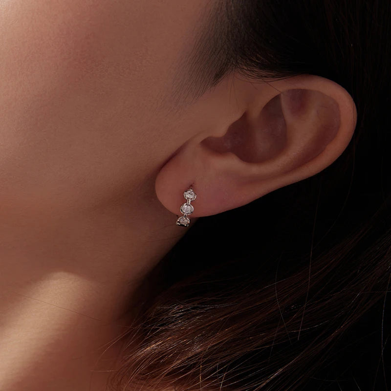 Créoles Chaîne Moissanite en Argent 925 avec Certificat