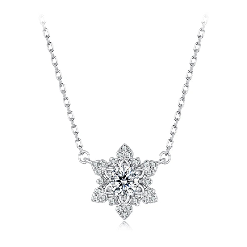 Collier Pendentif Fleur de Givre en Argent 925