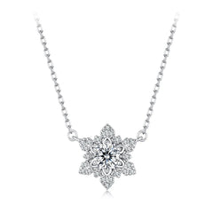 Collier Pendentif Fleur de Givre en Argent 925