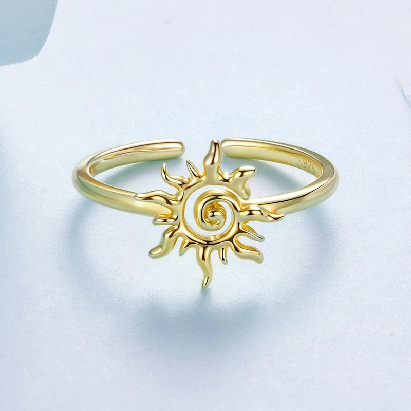 Bague Ajustable Soleil en Argent 925