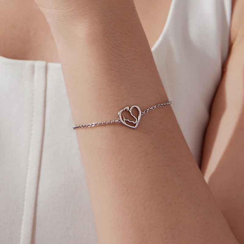 Bracelet à Breloque Cheval en Argent 925