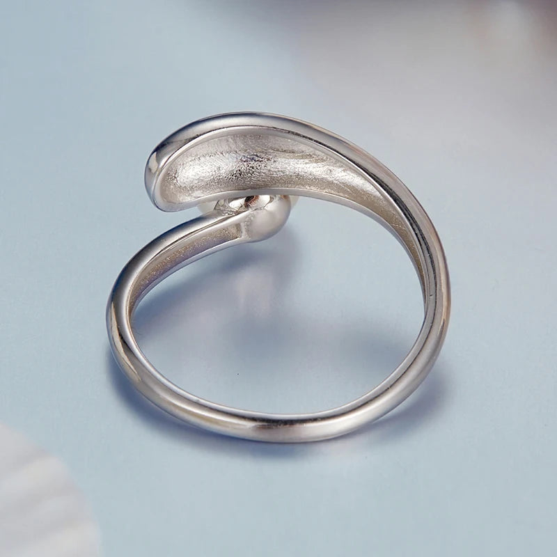 Bague Ajustable Perle Coquillage en Argent 925