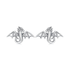 Boucles d'Oreilles Puces Mini Dragon Volant en Argent 925