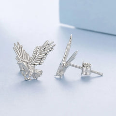 Boucles d'Oreilles Puces Aigle en Argent 925