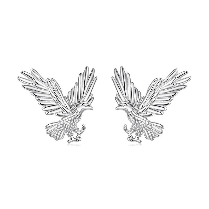 Boucles d'Oreilles Puces Aigle en Argent 925