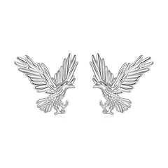 Boucles d'Oreilles Puces Aigle en Argent 925