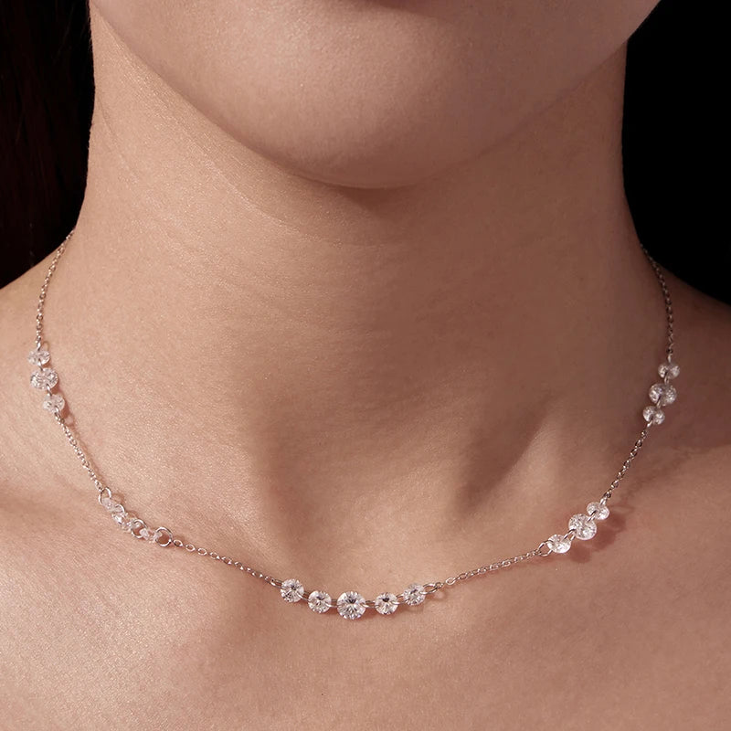 Collier Pendentif Zircon Dansant en Argent 925