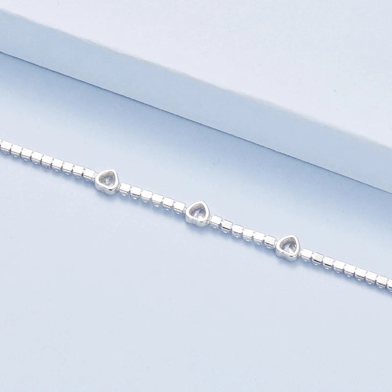 Bracelet Cœur Étincelant en Argent 925