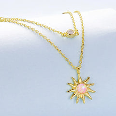 Collier Double Rang Soleil Opale en Argent 925