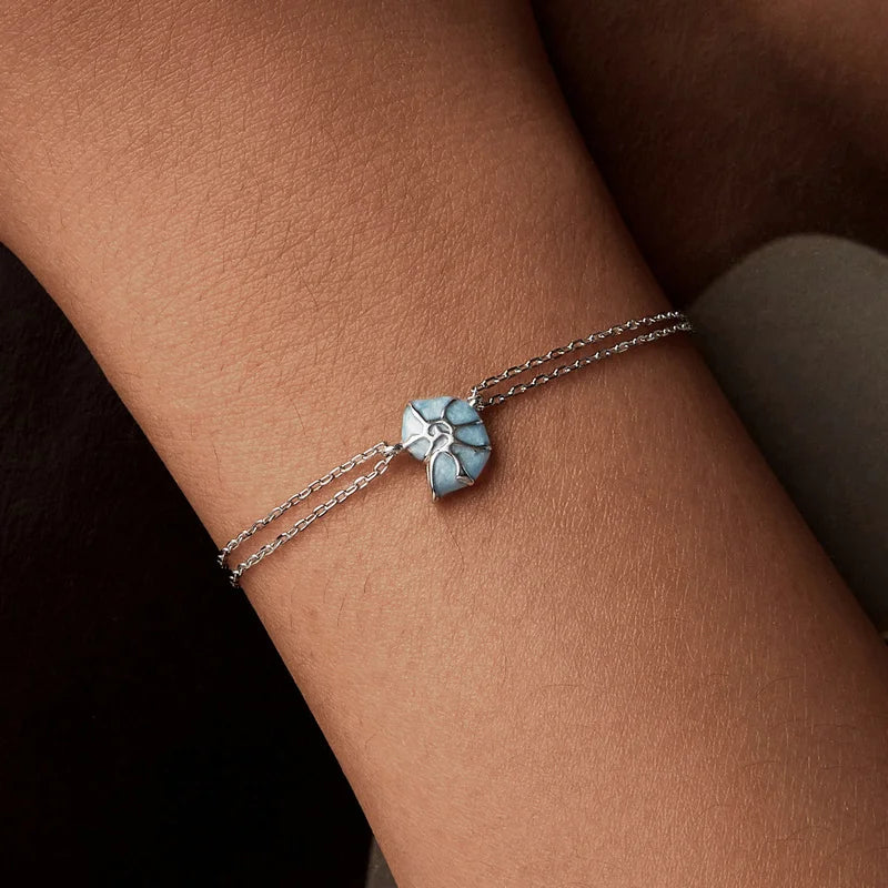 Bracelet Conque Bleue en Argent 925