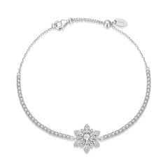 Bracelet Ajustable Fleur de Givre en Argent 925