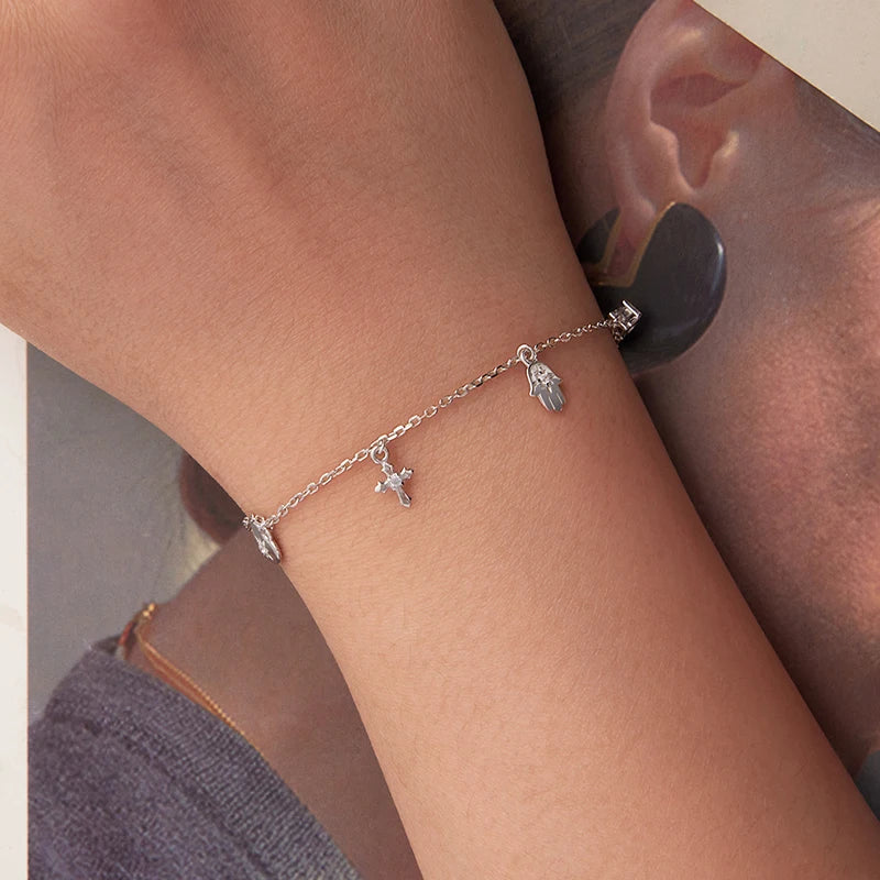 Bracelet à Breloque Talisman en Argent 925