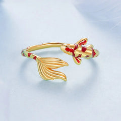 Bague Ajustable Poisson Koï en Argent 925
