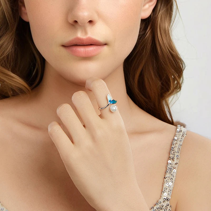 Bague Ajustable Sirène en Argent 925